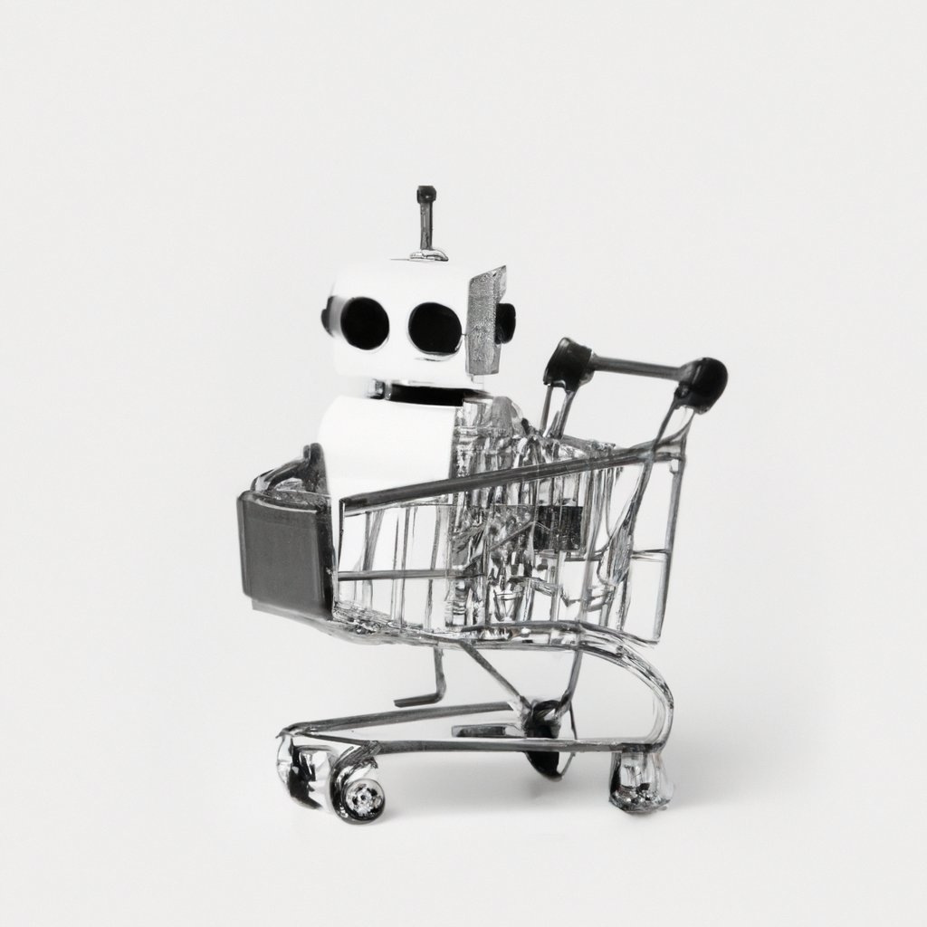 BotForge Academy cart banner: a minimal robot pushing a shopping cart icon